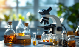 Genetista forense analizza campioni in laboratorio