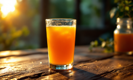 Nonna Maria Dolores sorseggia un'aranciata fresca