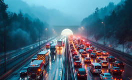 Incendio in galleria sull'A12 con traffico fermo