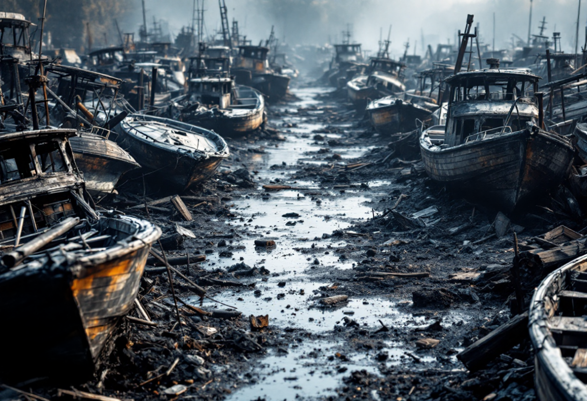 Incendio devastante in rimessaggio a Pozzuoli: 50 natanti distrutti
