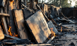 Fiamme che distruggono un'area aziendale a Bicinicco
