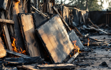 Fiamme che distruggono un'area aziendale a Bicinicco