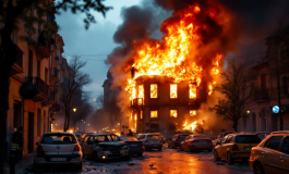 Auto in fiamme durante un incendio a Torino