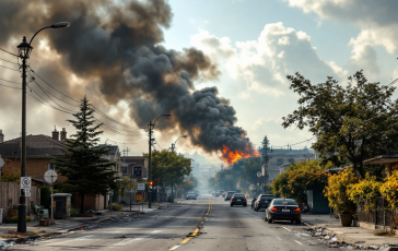 Immagine dell'incendio a Umbertide con fumi tossici