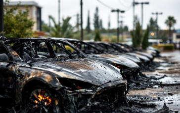 Indagini sull'incendio di una concessionaria Tesla a Roma