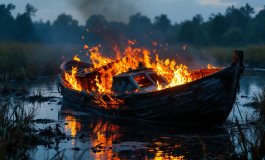 Tragedia sul fiume Stella con incendio nautico