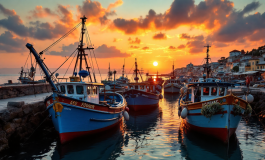 Laura mentre pesca nel mare di Porto Cesareo