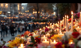 Immagine commemorativa di Papa Francesco in lutto