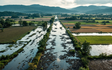 Immagine di maltempo in Lombardia e Piemonte con frane