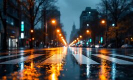 Immagine di maltempo con piogge intense in Italia