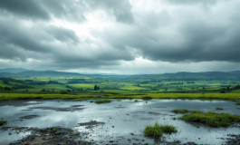 Immagine di piogge abbondanti in Toscana durante il maltempo