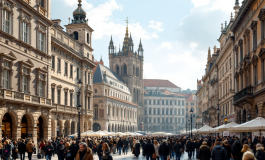 Manifestazione per la liberazione in Italia con bandiere