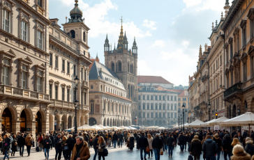 Manifestazione per la liberazione in Italia con bandiere