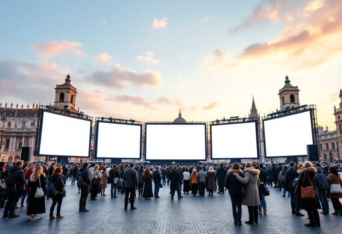 Maxi schermi in piazza San Pietro per eventi religiosi