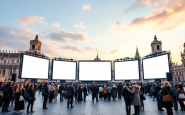 Maxi schermi in piazza San Pietro durante un evento religioso