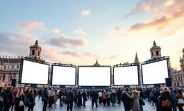 Maxi schermi in piazza San Pietro durante un evento religioso