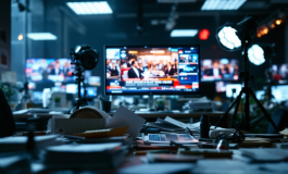 Logo Mediaset durante il lutto nazionale in Italia