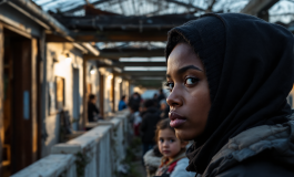 Migranti in Albania durante il trasferimento dall'Italia