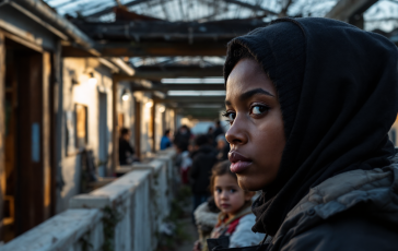 Migranti in Albania durante il trasferimento dall'Italia