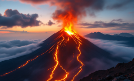Immagine dell'Etna durante un'eruzione vulcanica