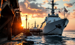 Nave Libra al porto di Brindisi dopo il trasferimento