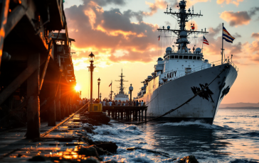 Nave Libra al porto di Brindisi dopo il trasferimento