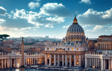 Papa Francesco saluta una folla di 250.000 fedeli in San Pietro