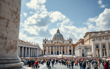 Papa Francesco saluta i fedeli in Piazza San Pietro