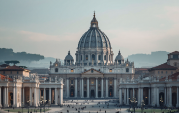Papa Francesco riflette nella basilica di San Pietro