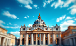 Papa Francesco durante un momento di riflessione nella Basilica di San Pietro