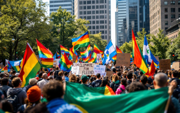 Attivisti climatici durante la parata di Extinction Rebellion a Roma