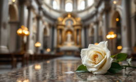 Immagine della tomba di Papa Francesco con fiori