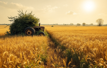 Un trattore in un campo a Montopoli dopo l'incidente