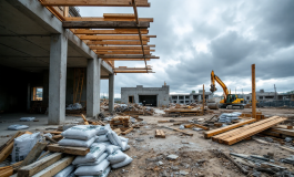 Immagine di un cantiere edile a Scordia dopo l'incidente