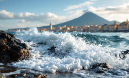 Immagine dell'America's Cup a Napoli con barche a vela
