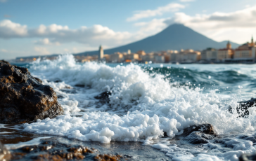 Immagine dell'America's Cup a Napoli con barche a vela