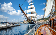 L'Amerigo Vespucci in porto a Civitavecchia