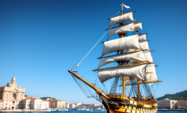 L'Amerigo Vespucci in porto a Napoli, simbolo di storia e innovazione