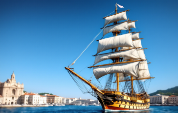 L'Amerigo Vespucci in porto a Napoli, simbolo di storia e innovazione