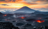 Vista dell'Etna durante l'ultima fase eruttiva