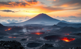 Vista dell'Etna durante l'ultima fase eruttiva