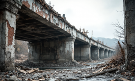 Immagine del crollo del ponte Morandi con dettagli sul processo
