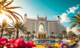 Vista panoramica di Dubai con grattacieli e lusso