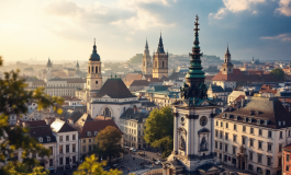 Mappa dell'Europa con simboli di sfide globali