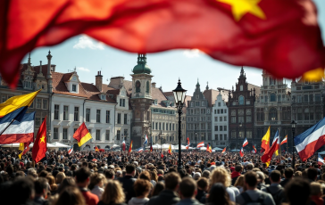 Immagine dell'adunata degli Alpini con Faccetta Nera