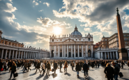 Fedeli in attesa della fumata bianca a San Pietro