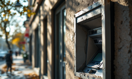 Immagine del tentato furto all'ufficio postale di Andria