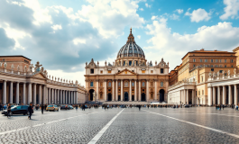 Ciclisti del Giro d'Italia attraversano il Vaticano