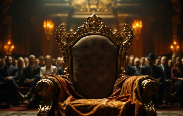 Gianmarco Steri sul trono, espressione intensa