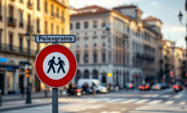 Immagine di un imprenditore a Torino in protesta